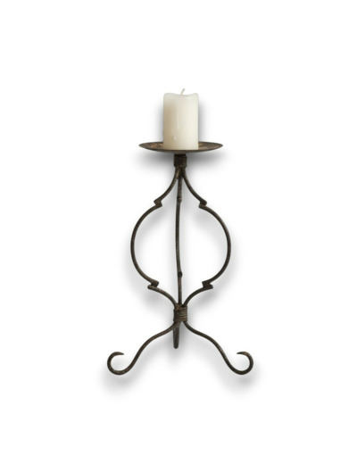 Bougeoir en fer sur pied 15x17x28cm