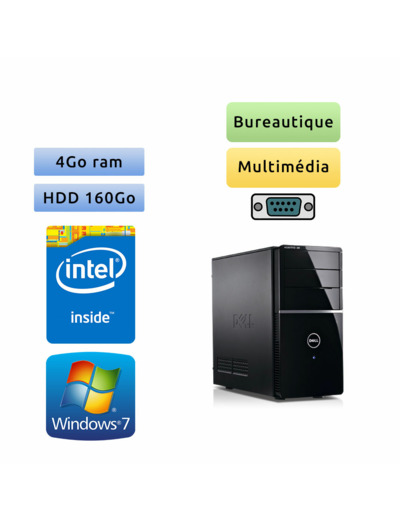 Dell Vostro 220 - Windows 7 - E2200 4Go 160Go - Port série - PC Tour Bureautique Ordinateur
