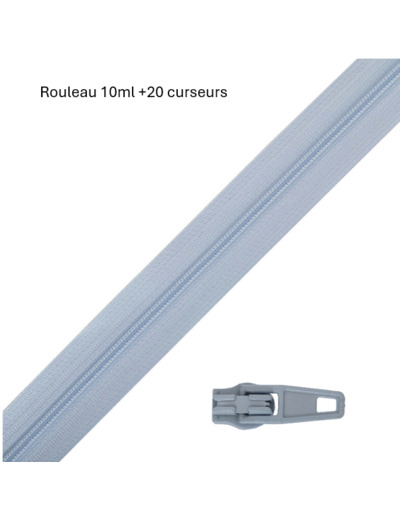 Rouleau Fermeture 10ml en 4mm bleu ciel N3-259