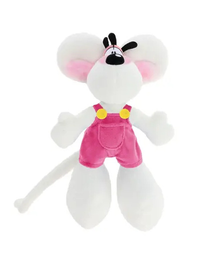 Peluche Diddl en salopette rose