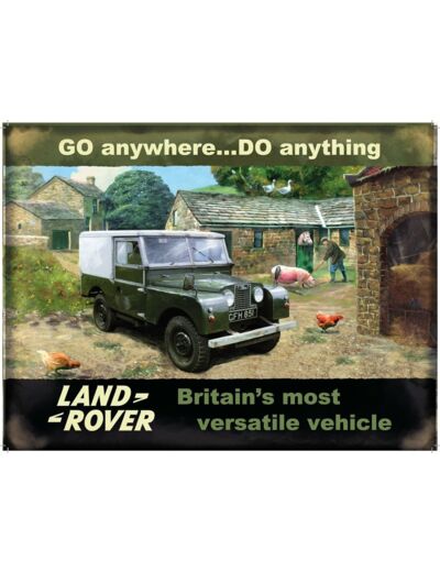 Plaque métal Land Rover - 30 x 40 cm