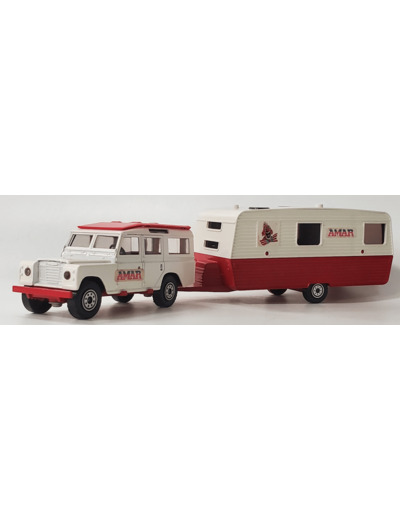 LAND ROVER 109 et SA CARAVANE SOLIDO CIRQUE AMAR 1/43 SANS BOITE