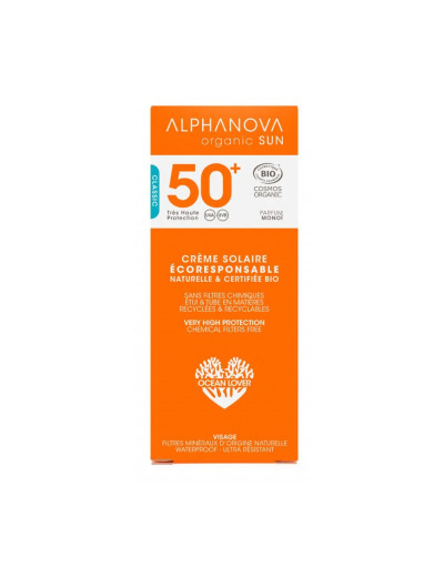 Crème fluide solaire SPF 50+ 50g senteur Monoï