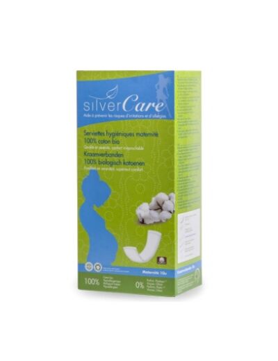 Serviettes hygiéniques maternité 100% coton bio 10 unités