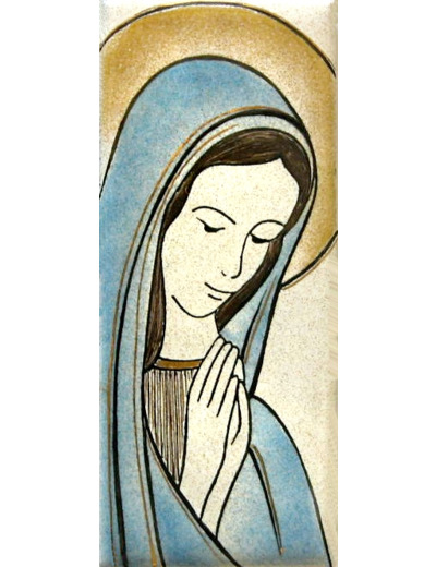 Vierge orante blanc 12X5cm - EMAUX DU LIBAN
