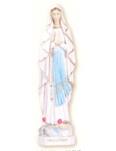 Vierge de Lourdes 23 cm polychrome peinte main PVC