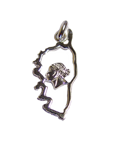 Pendentif en Argent 925 - CARTE CORSE EVIDEE