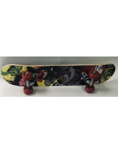 SKATEBOARD BOIS AVEC MOTIFS 58.5  CM planche à roulette