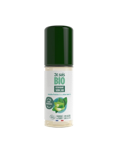 Déodorant roll on soin 24h menthe et aloe vera 50ml