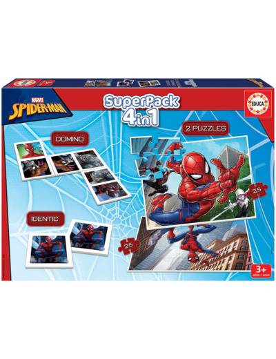 Educa - Spiderman Superpack, Multiples Possibilités de Jeu de Société