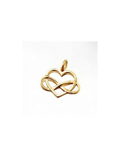 Pendentif en Plaqué Or - COEUR INFINI 18mm