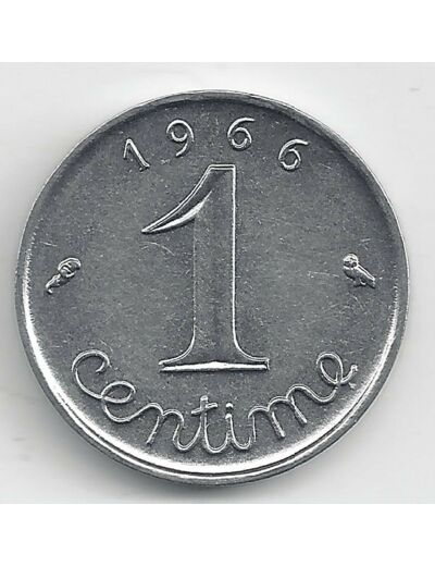 FRANCE 1 CENTIME INOX 1966 REVERS ECRITURE GRASSE SUP