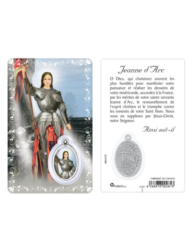 Carte-prière avec insertion- JEANNE D'ARC