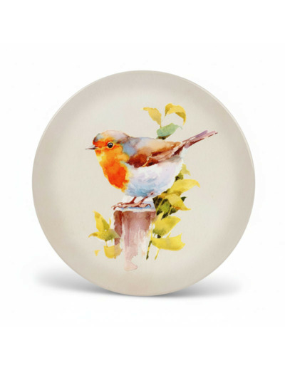 Dessous de plat céramique Rouge-gorge  multicolore 20x20cm