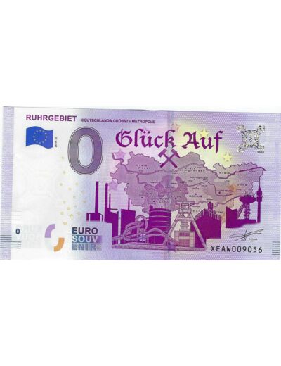 ALLEMAGNE 2019-3 RUHRGEBIET BILLET SOUVENIR 0 EURO TOURISTIQUE  NEUF