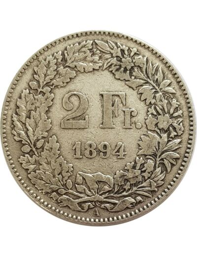 SUISSE 2 FRANCS 1894 A TB+