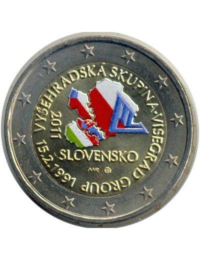 SLOVAQUIE 2011 2 EURO COLORISEE VISEGRAD SUP N2