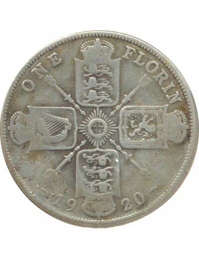 GRANDE BRETAGNE 1 FLORIN (2 SHILLING) GEORGES V 1920 TB N2