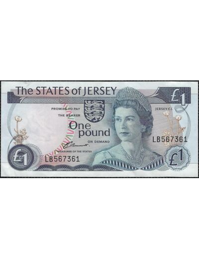 JERSEY 1 POUND NON DATE (1976-88) SERIE LB SUP (W11a)