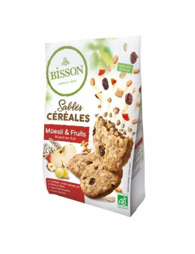 Sablés Céréales Muesli Fruits Bio – 200 g – Bisson