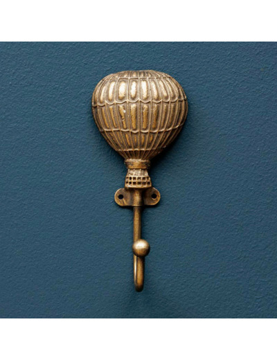 Patères montgolfière fer doré 13x6cm