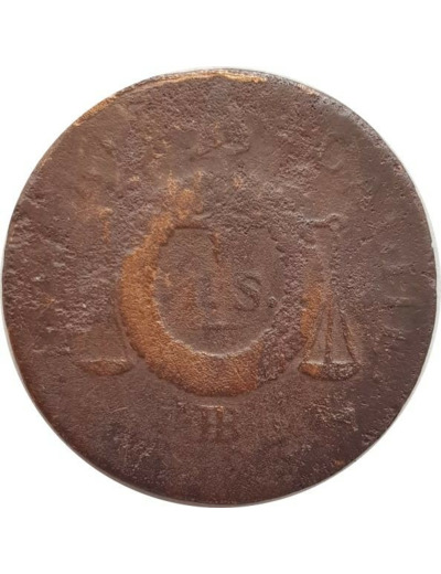 FRANCE 1 SOL AUX BALANCES 1793 BB (Strasbourg) 9gr35 B