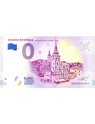 SLOVAQUIE 2018-1 BANSKA BYSTRICA BILLET SOUVENIR 0 EURO TOURISTIQUE