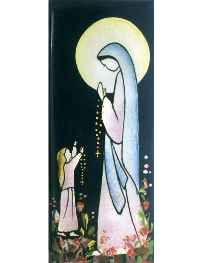 Vierge du chapelet Fille 15,5X6,5cm - EMAUX DU LIBAN