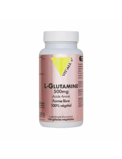 L-Glutamine 100% végétal-500mg-100 gélules-Vit'All+