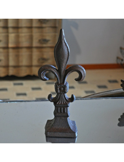 Presse papier grande Fleur de Lys fonte 12x8x26cm