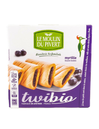 Biscuits Fourrés Twibio Myrtille Bio 150g