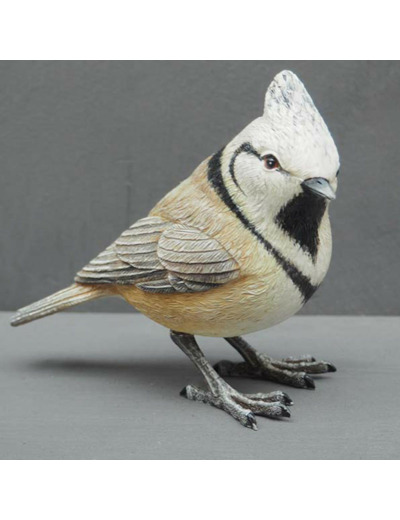 Mésange Huppée en résine 9x5x11cm