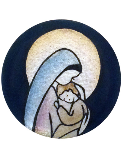 Vierge de teNotre Dame resse D5,1cm - EMAUX DU LIBAN