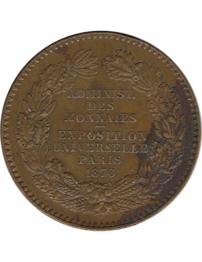 MEDAILLE - Administration des monnaies exposition universelle paris 1878 TTB