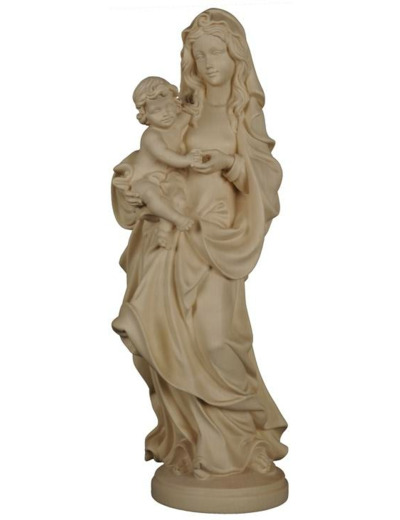 Vierge à l'enfant en bois 15cm- NATUREL