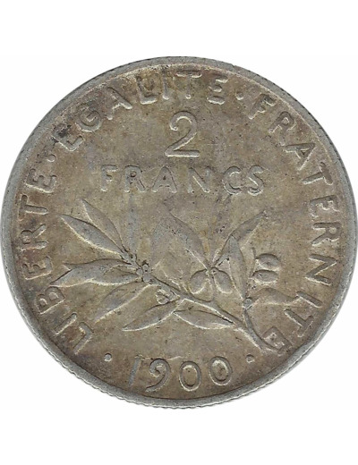 FRANCE 2 FRANCS SEMEUSE 1900 TB+ N2