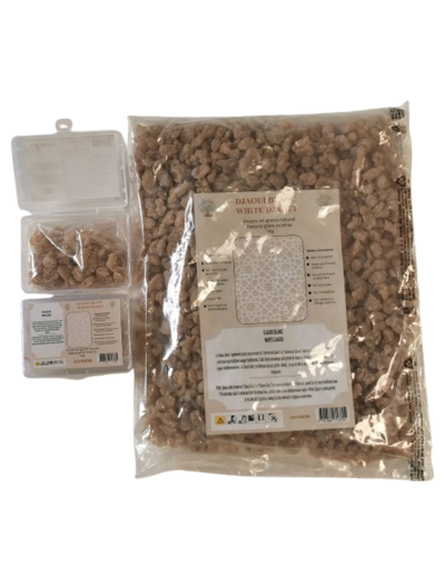 Encens en Grains Djaoui Blanc - Boite transparente de 50gr