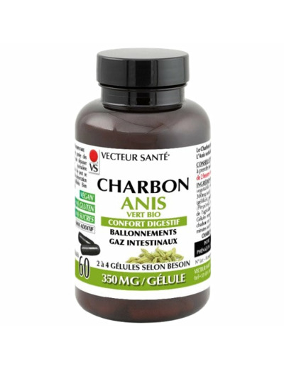 Charbon activé+anis-60 gélules-Vecteur santé