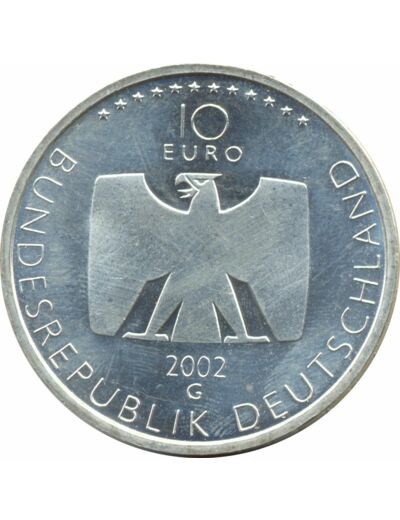 ALLEMAGNE 10 EURO 2002 G 50 ANS DE LA TELEVISION SUP ARGENT