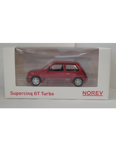 RENAULT SUPER CINQ GT TURBO ROUGE NOREV 1/43 BOITE D'ORIGINE