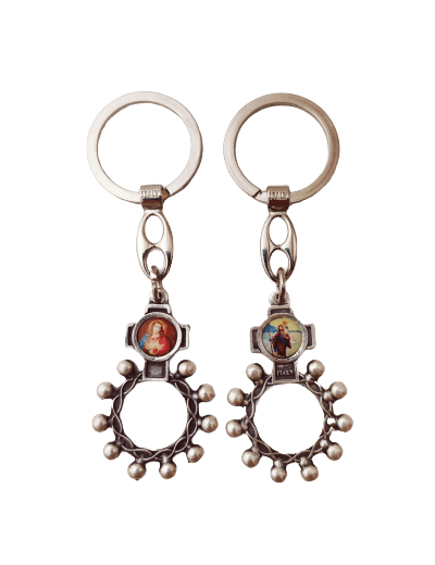 Porte-Clefs Dizainier en Métal - SACRÉ COEUR/CHRISTOPHE