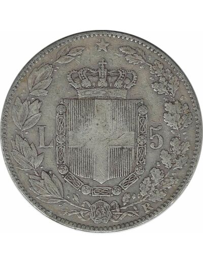 ITALIE 5 LIRE 1879 R UMBERTO I TB+