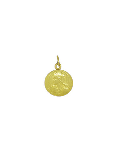 Médaille 16mm en Plaqué Or  - VIERGE EN PRIERE