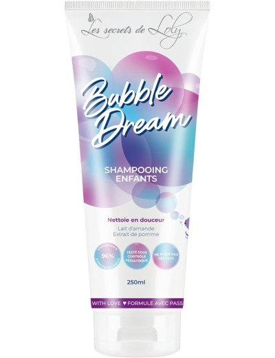 Les Secrets De Loly – Bubble Dream – Shampooing Doux Enfant – Dès 3 Ans – Cheveux Bouclés, Frisés, Crépus – 96% Ingrédients Naturels – 250ml