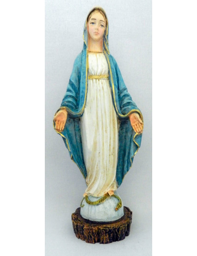 Vierge Miraculeuse 20cm poychrome- résine peinte main