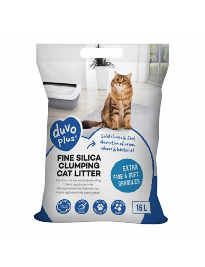 Premium Silica fine litière agglomérante Blanc - 16L