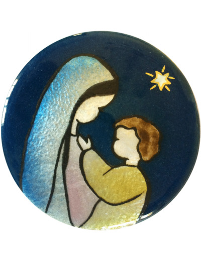Vierge à la fenêtre D7,3cm - EMAUX DU LIBAN
