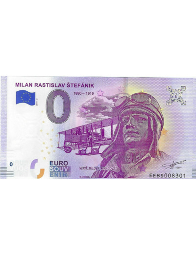 SLOVAQUIE 2019-2 MILAN RASTILAV STEFANIK BILLET SOUVENIR 0 EURO TOURISTIQUE NEUF