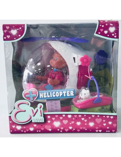 EVI LOVE HELICOPTERE AVEC POUPEE  de chez SIMBA BOITE ABIMEE