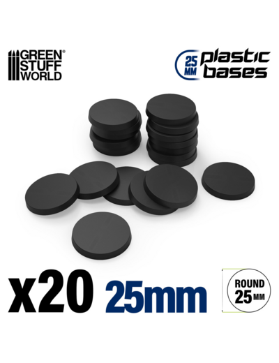Socles plastiques ronds 25mm noir